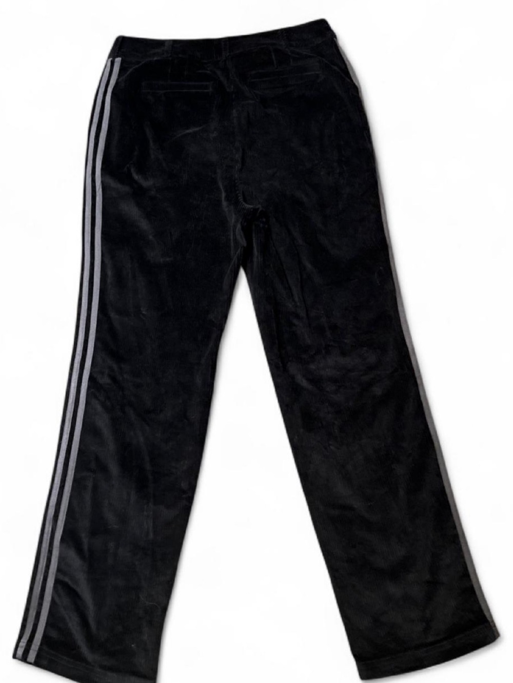 Adidas Womens Black Corduroy SST Track Pants with gray Side Stripes - Picture 2 of 4